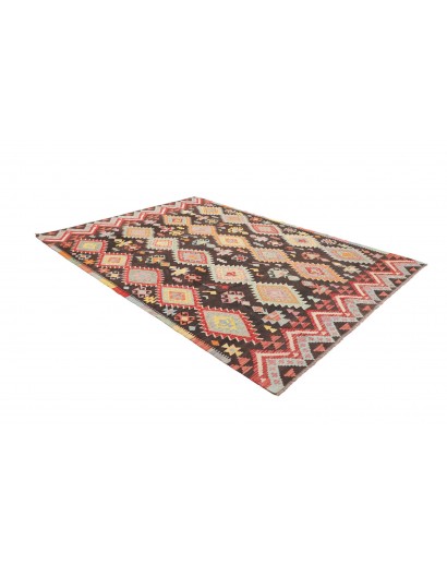 Tappeto Kilim Afghanistan marrone grigio 208x287