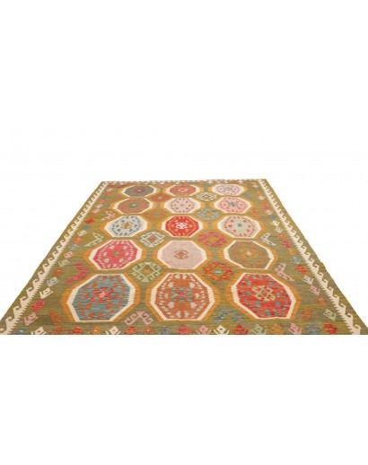 Tappeto Kilim Afghanistan arancione marrone 206x290