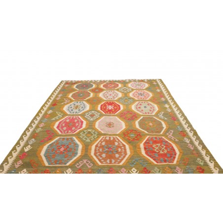 Tappeto Kilim Afghanistan arancione marrone 206x290