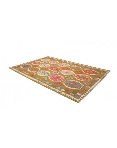 Tappeto Kilim Afghanistan arancione marrone 206x290