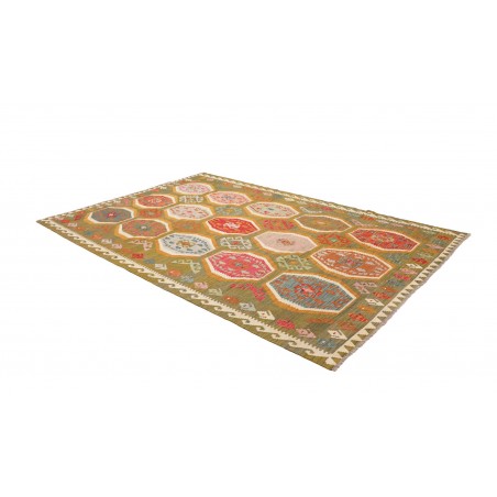 Tappeto Kilim Afghanistan arancione marrone 206x290