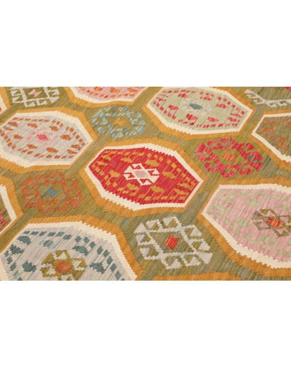 Tappeto Kilim Afghanistan arancione marrone 206x290
