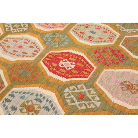 Tappeto Kilim Afghanistan arancione marrone 206x290