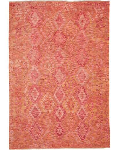 Tappeto Kilim Afghanistan rosso marrone 202x293