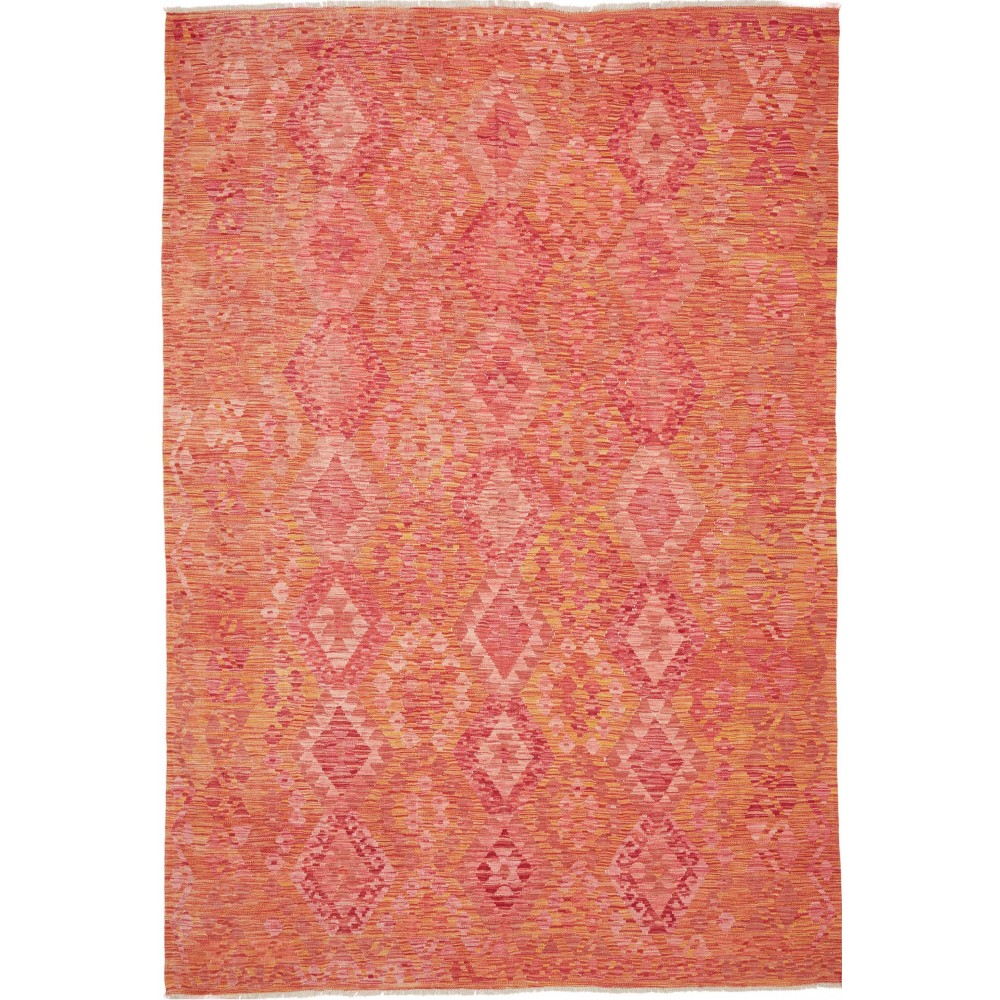 Tappeto Kilim Afghanistan rosso marrone 202x293