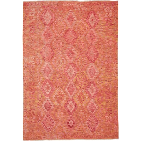 Tappeto Kilim Afghanistan rosso marrone 202x293