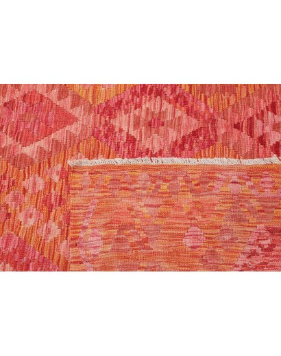 Tappeto Kilim Afghanistan rosso marrone 202x293