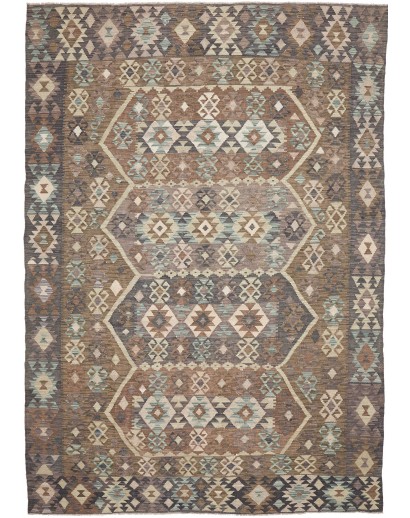 Tappeto Kilim Afghanistan bianco azzurro 210x299