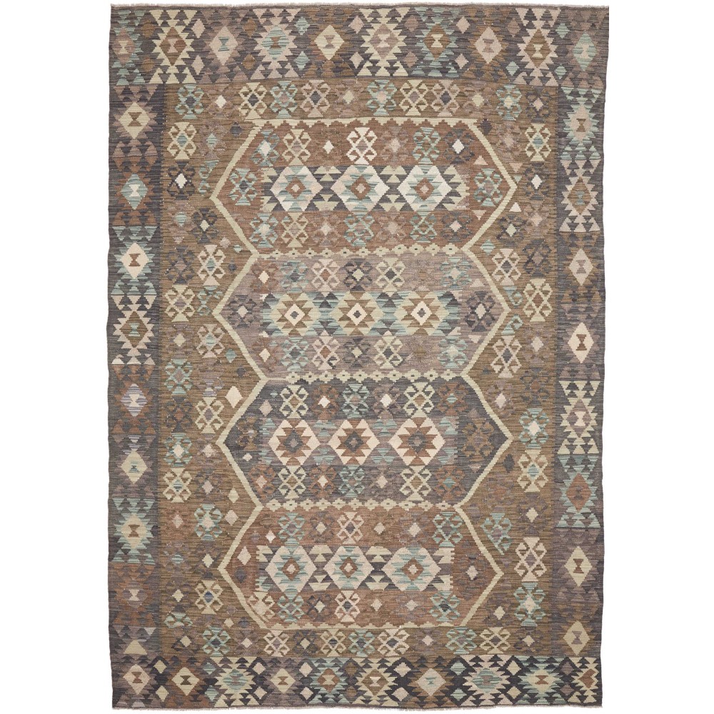 Tappeto Kilim Afghanistan bianco azzurro 210x299