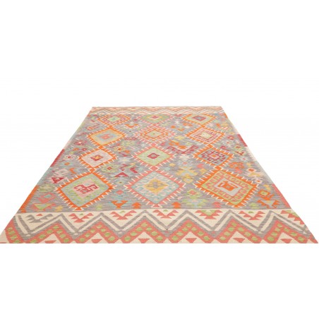 Tappeto Kilim Afghanistan marrone arancione 203x317