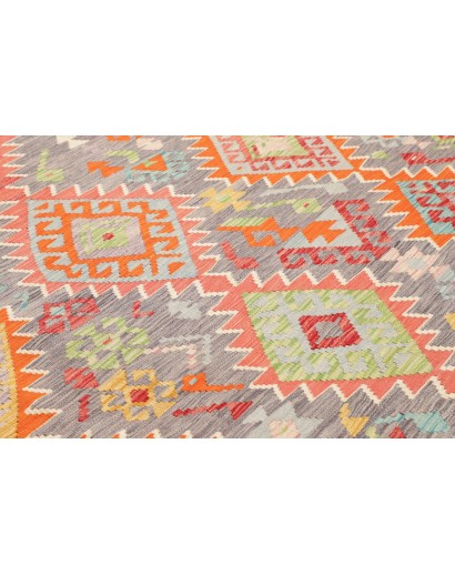 Tappeto Kilim Afghanistan marrone arancione 203x317