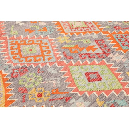Tappeto Kilim Afghanistan marrone arancione 203x317