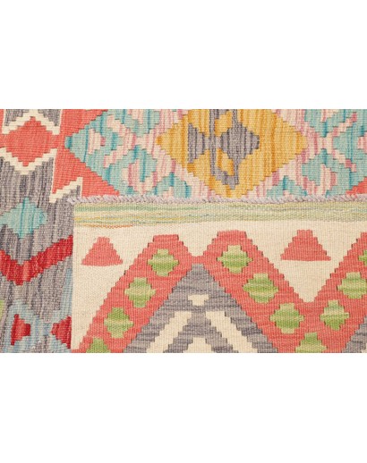 Tappeto Kilim Afghanistan marrone arancione 203x317
