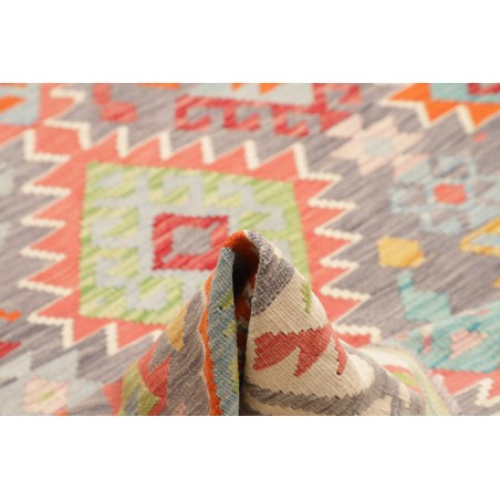 Tappeto Kilim Afghanistan marrone arancione 203x317