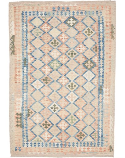 Tappeto Kilim Afghanistan bianco giallo 200x292