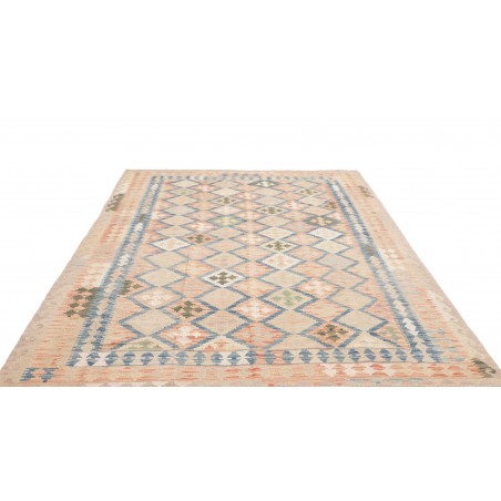 Tappeto Kilim Afghanistan bianco giallo 200x292