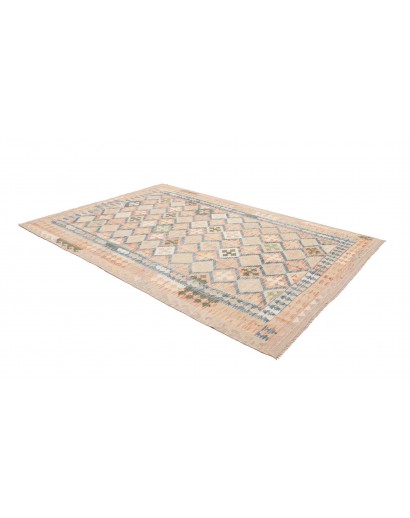 Tappeto Kilim Afghanistan bianco giallo 200x292