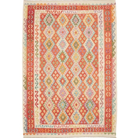 Tappeto Kilim Afghanistan marrone rosso 203x293