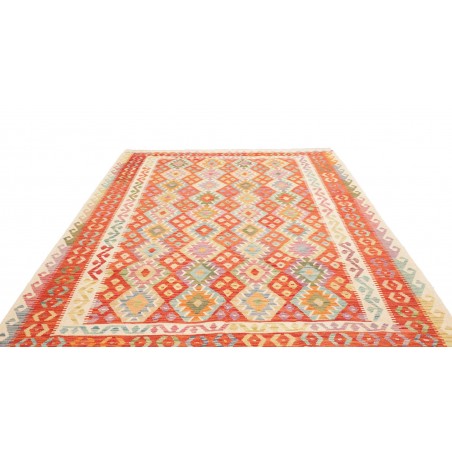 Tappeto Kilim Afghanistan marrone rosso 203x293