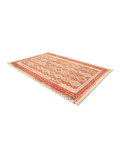 Tappeto Kilim Afghanistan marrone rosso 203x293
