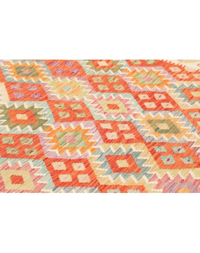 Tappeto Kilim Afghanistan marrone rosso 203x293