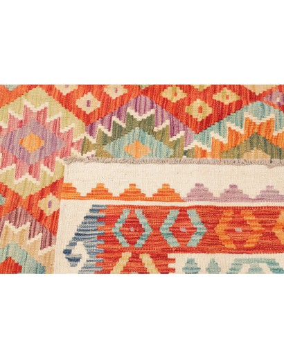 Tappeto Kilim Afghanistan marrone rosso 203x293