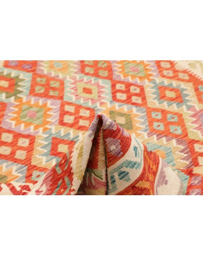 Tappeto Kilim Afghanistan marrone rosso 203x293