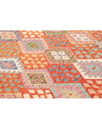 Tappeto Kilim Afghanistan arancione marrone 208x291