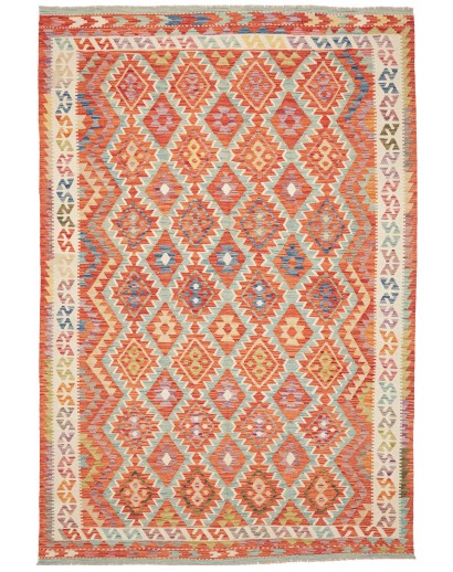 Tappeto Kilim Afghanistan marrone rosso 195x285
