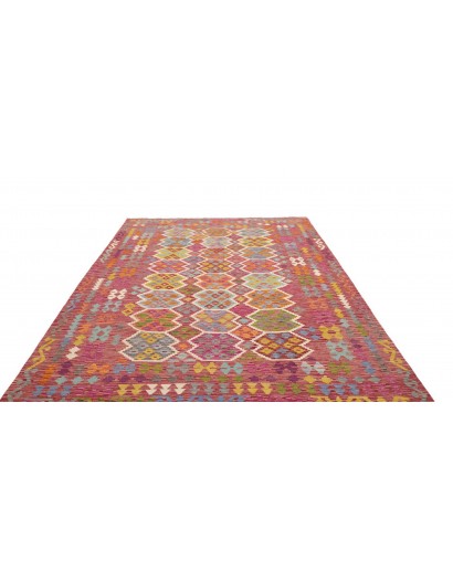 Tappeto Kilim Afghanistan rosso bianco 201x294