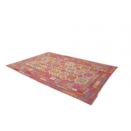 Tappeto Kilim Afghanistan rosso bianco 201x294