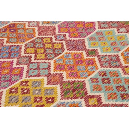 Tappeto Kilim Afghanistan rosso bianco 201x294