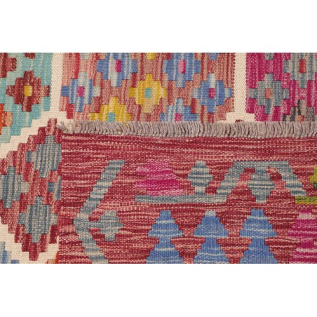 Tappeto Kilim Afghanistan rosso bianco 201x294