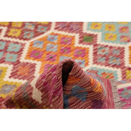 Tappeto Kilim Afghanistan rosso bianco 201x294