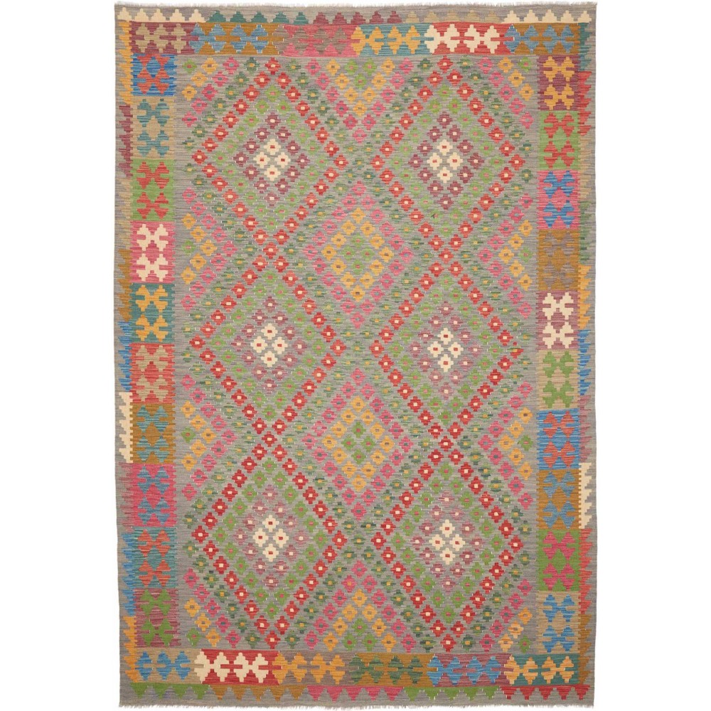 Tappeto Kilim Afghanistan marrone beige 202x298