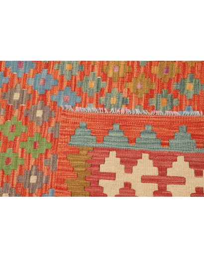 Tappeto Kilim Afghanistan marrone azzurro 203x291