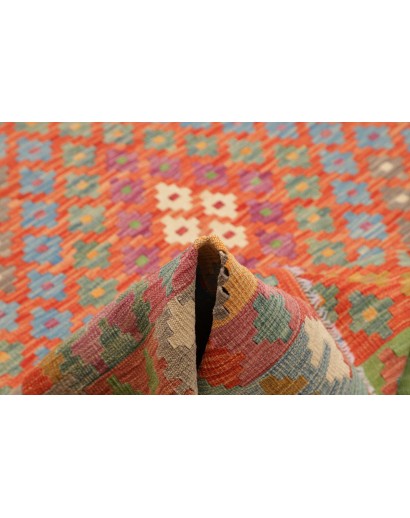 Tappeto Kilim Afghanistan marrone azzurro 203x291