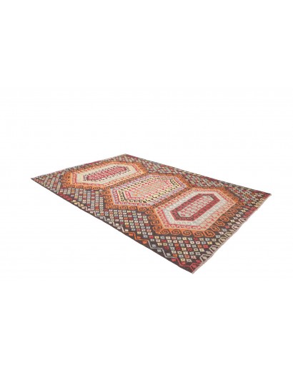 Tappeto Kilim Afghanistan verde rosso 201x290