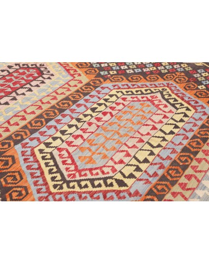 Tappeto Kilim Afghanistan verde rosso 201x290