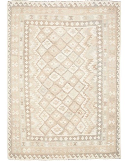 Tappeto Kilim Afghanistan bianco beige 202x286
