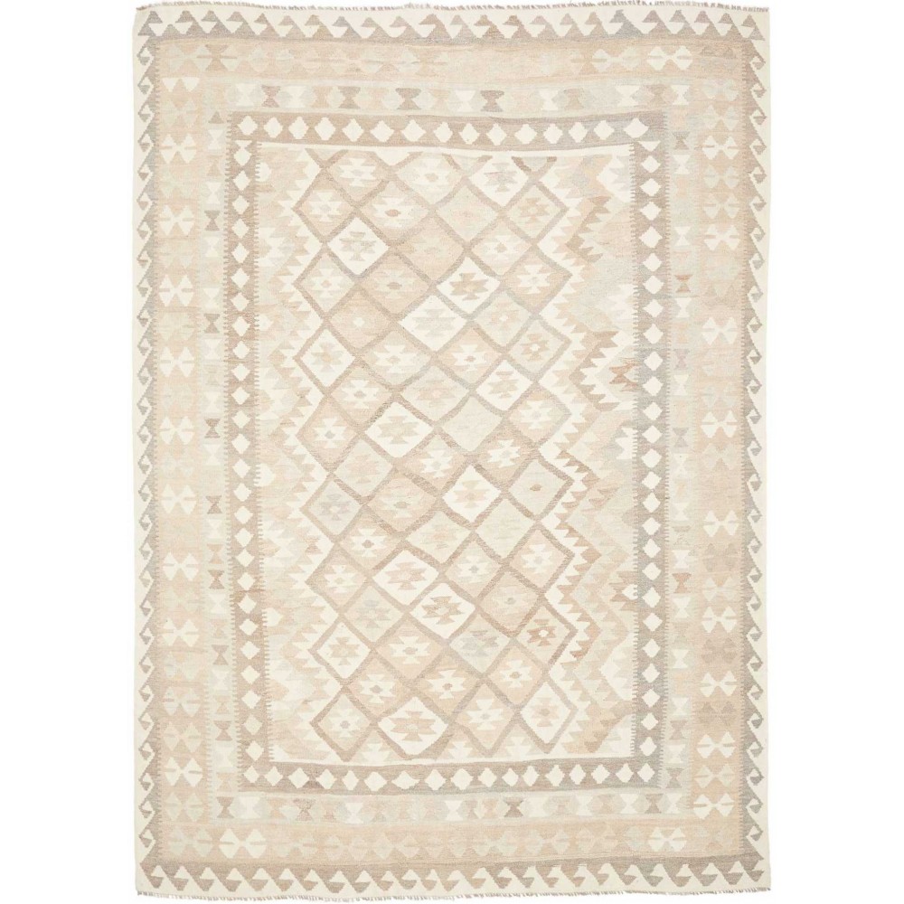 Tappeto Kilim Afghanistan bianco beige 202x286