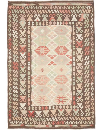 Tappeto Kilim Afghanistan giallo azzurro 204x292