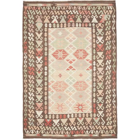 Tappeto Kilim Afghanistan giallo azzurro 204x292