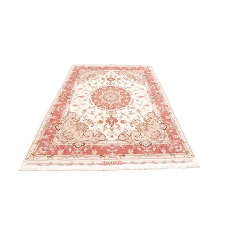 Tappeto Tabriz 70 Raj Persia bianco marrone 149x220