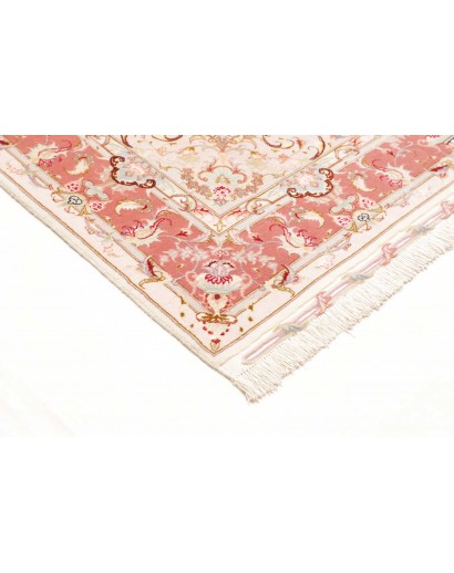 Tappeto Tabriz 70 Raj Persia bianco marrone 149x220