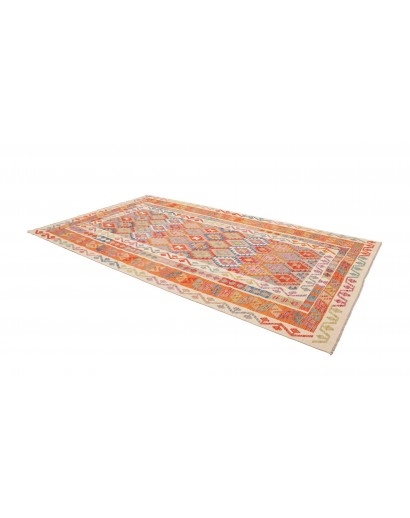 Tappeto Kilim Afghanistan marrone azzurro 198x338