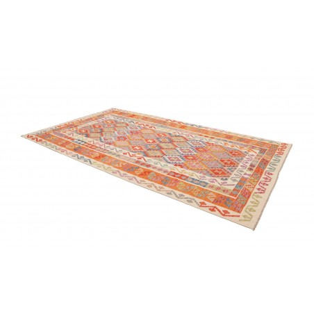 Tappeto Kilim Afghanistan marrone azzurro 198x338