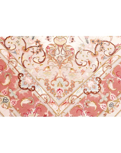 Tappeto Tabriz 70 Raj Persia bianco marrone 149x220