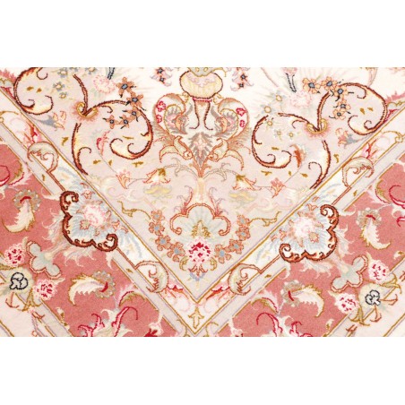 Tappeto Tabriz 70 Raj Persia bianco marrone 149x220