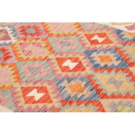 Tappeto Kilim Afghanistan marrone azzurro 198x338